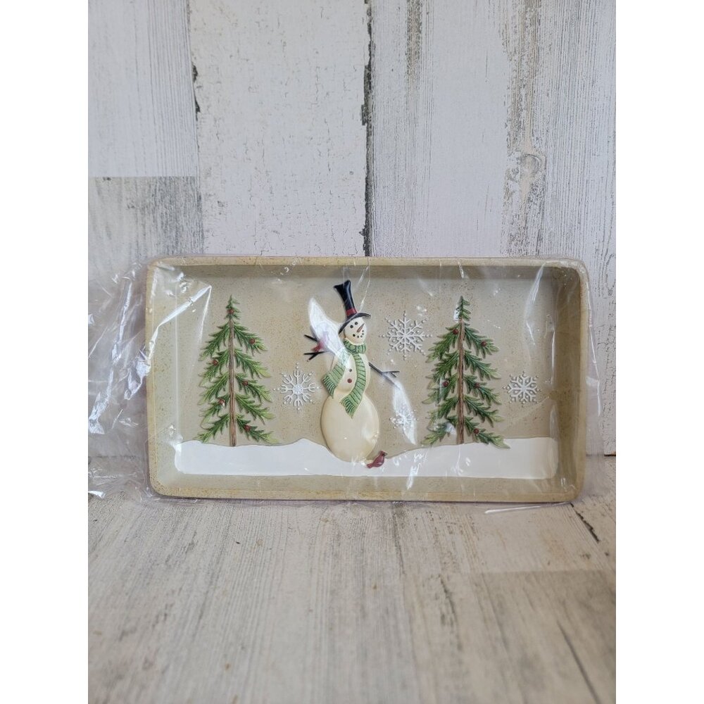 Penny Lane‎ tall snowman tray Xmas home decor figure Linda spivey